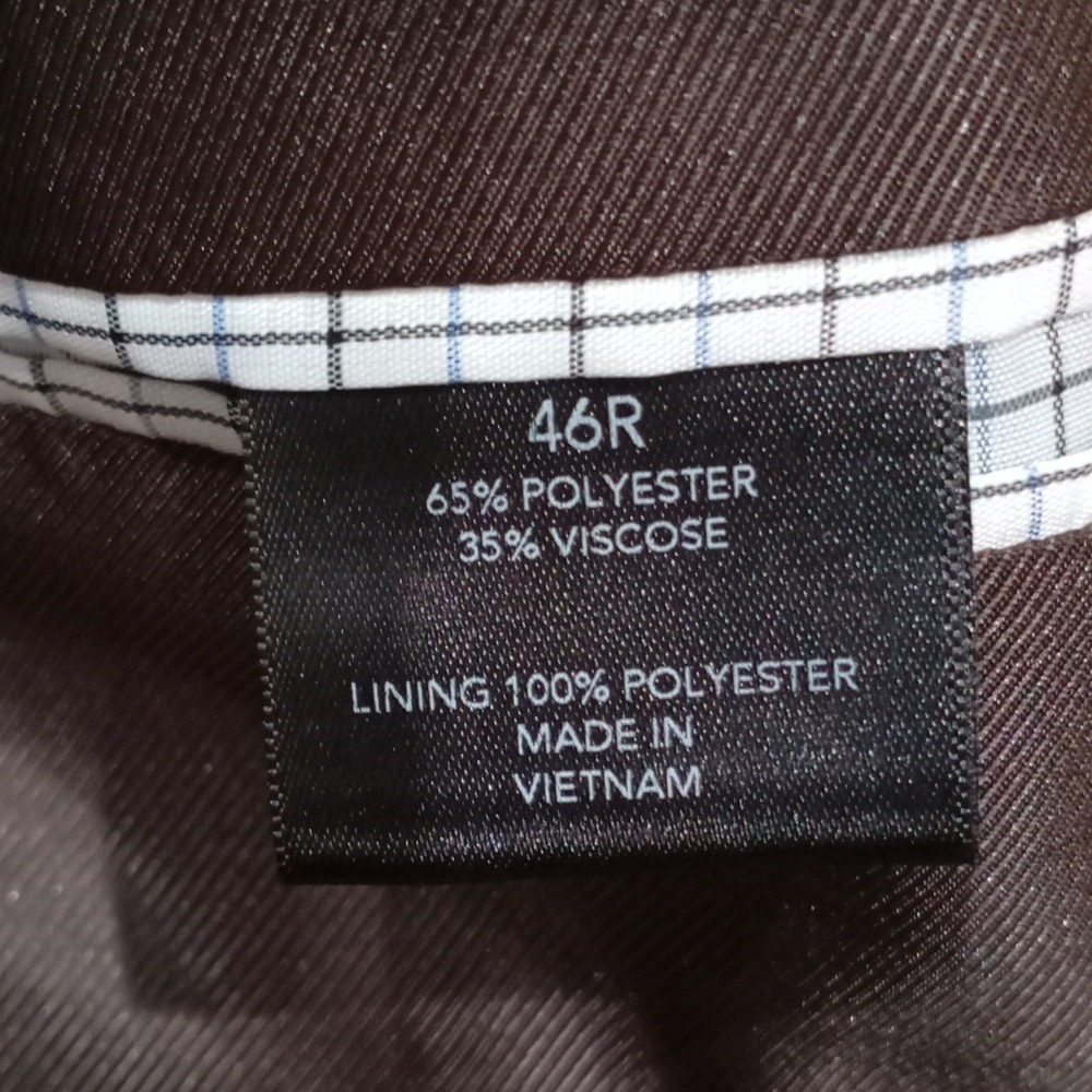Saddlebred Mens Brown Herringbone Two Button Blazer Sport Coat 46R - Picture 5 of 10